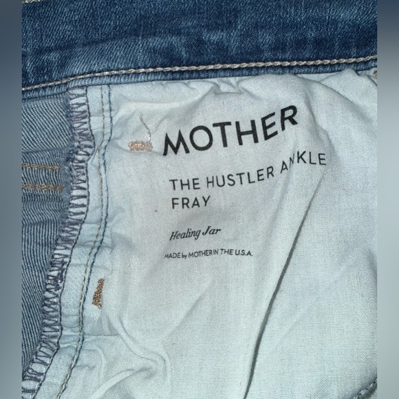 MOTHER The Hustle Ankle Fray Distressed Healing Jar Crop Jeans,Size-26 - Picture 10 of 17